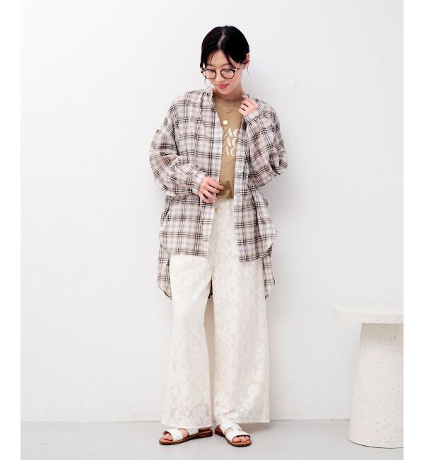  「フラワーメッシュレースワイドパンツ」|その他|