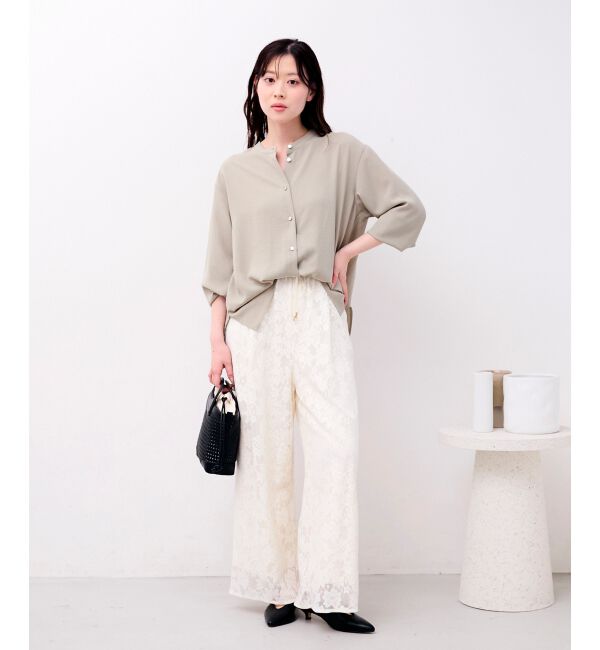  「フラワーメッシュレースワイドパンツ」|その他|