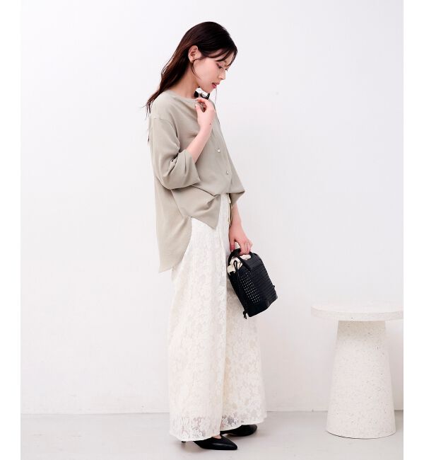  「フラワーメッシュレースワイドパンツ」|その他|
