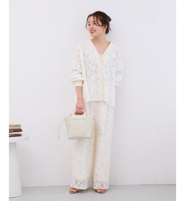  「フラワーメッシュレースワイドパンツ」|その他|