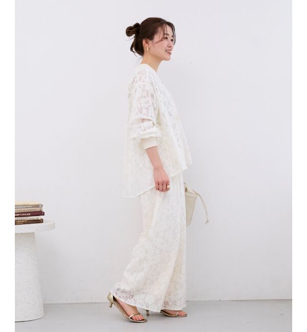  「フラワーメッシュレースワイドパンツ」|その他|
