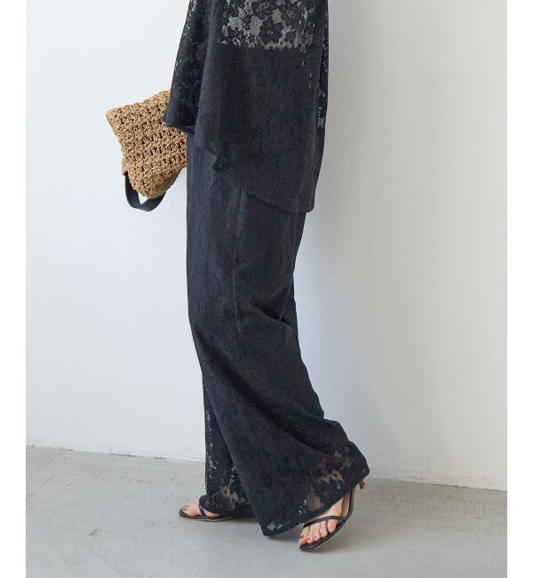  「フラワーメッシュレースワイドパンツ」|その他|