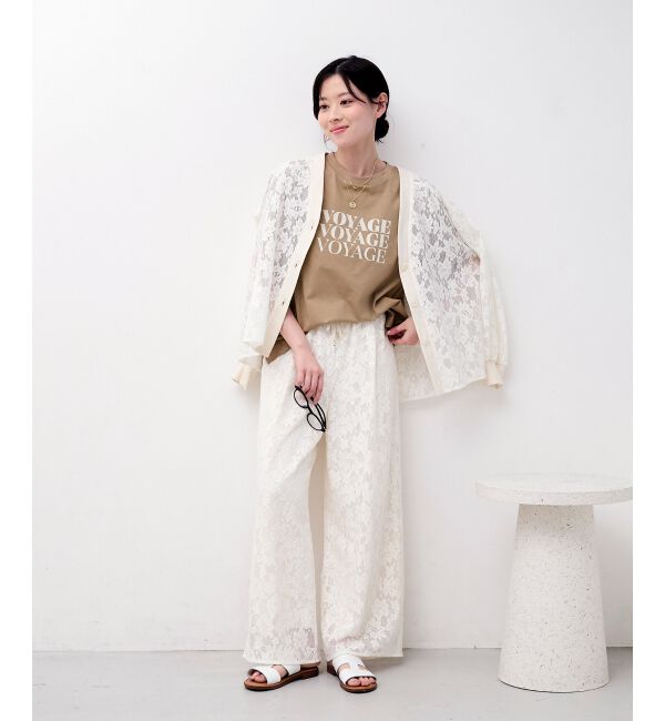  「フラワーメッシュレースワイドパンツ」|その他|