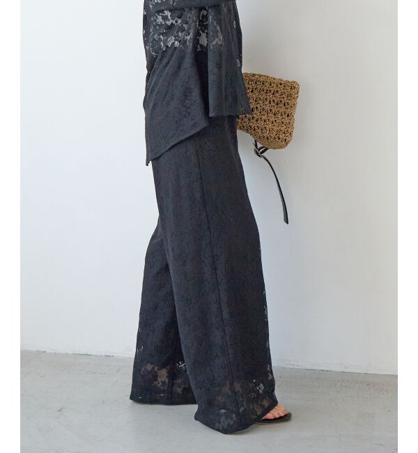  「フラワーメッシュレースワイドパンツ」|その他|
