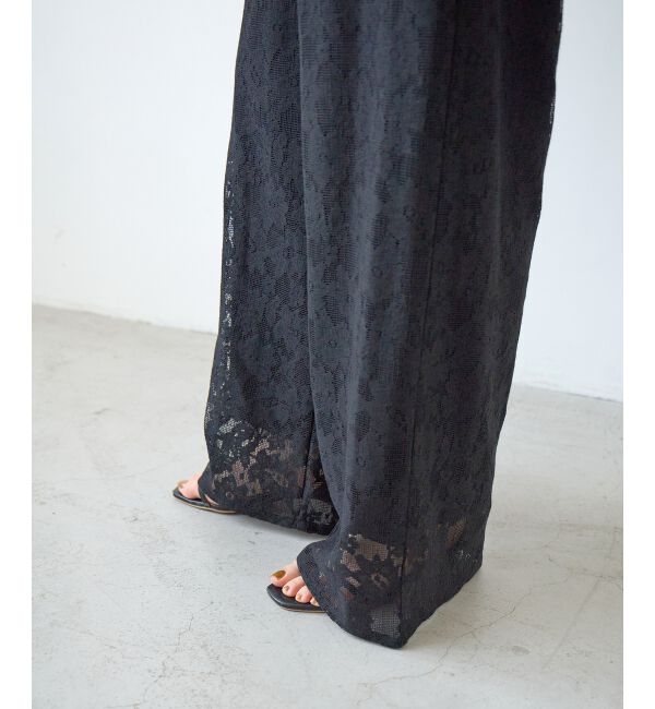  「フラワーメッシュレースワイドパンツ」|その他|