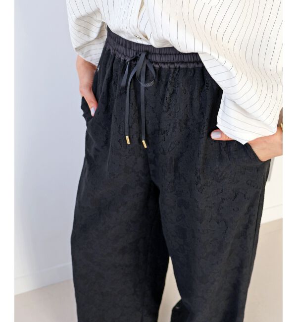  「フラワーメッシュレースワイドパンツ」|その他|