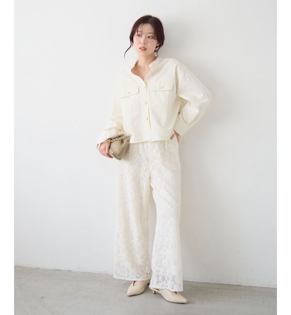  「フラワーメッシュレースワイドパンツ」|その他|