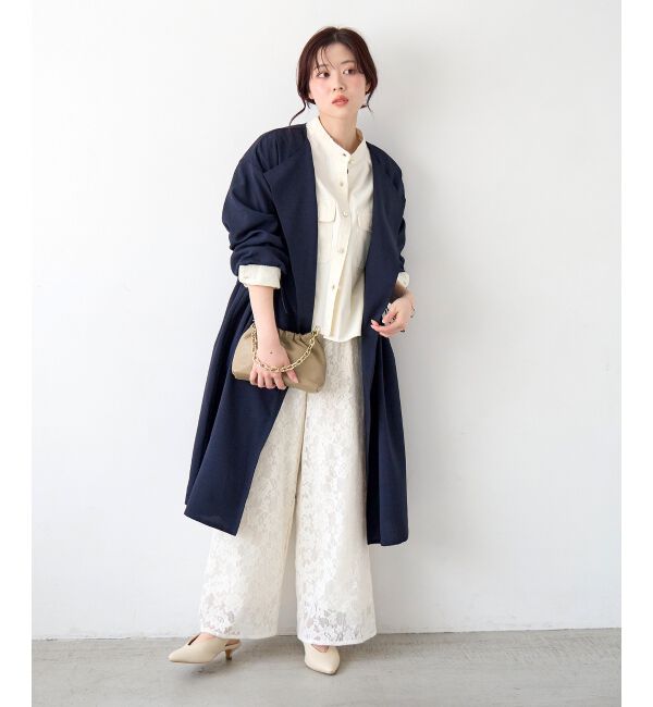  「フラワーメッシュレースワイドパンツ」|その他|