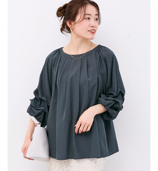  「タックスリーブブラウス」|シャツ・ブラウス|D／グレー