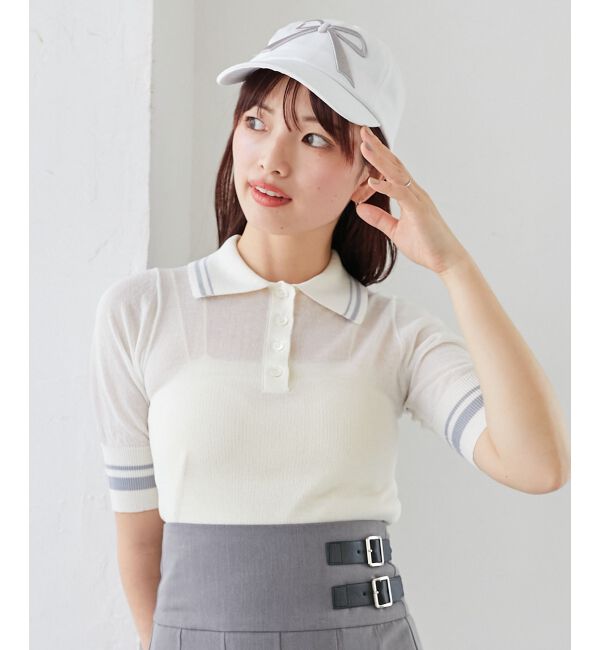 MAJESTICLEGON「シャイニーシアーポロニット」|ニット・セーター|