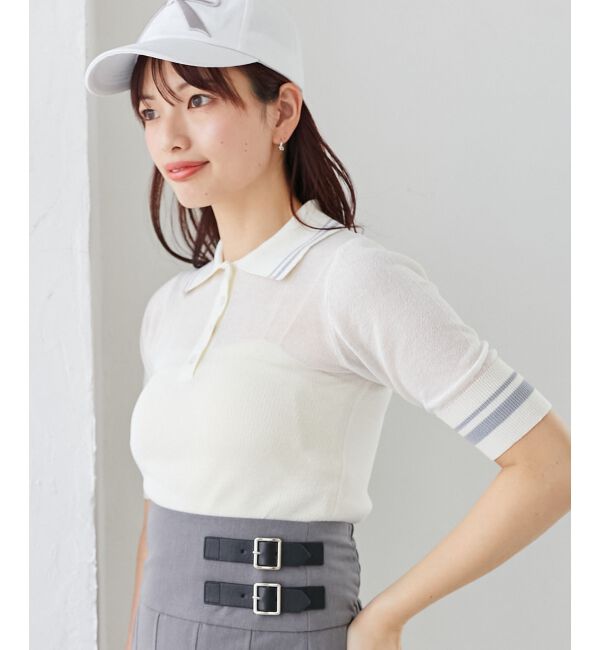 MAJESTICLEGON「シャイニーシアーポロニット」|ニット・セーター|