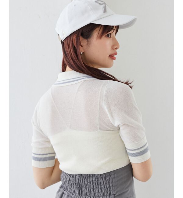 MAJESTICLEGON「シャイニーシアーポロニット」|ニット・セーター|