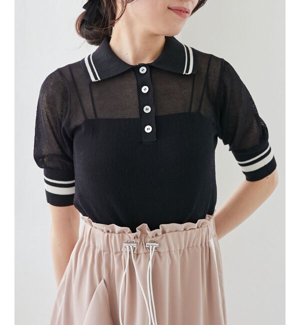 MAJESTICLEGON「シャイニーシアーポロニット」|ニット・セーター|