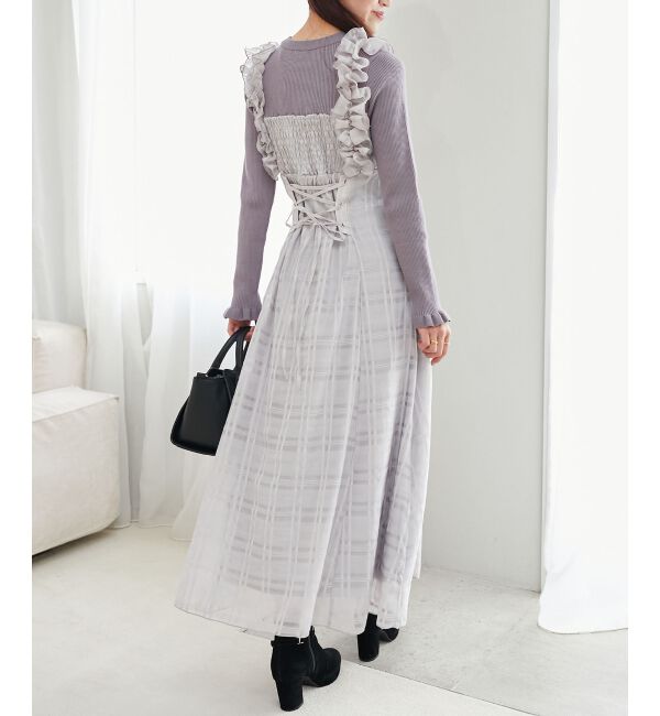 MAJESTICLEGON「ショルダーフリルドッキングワンピ」|ワンピース|