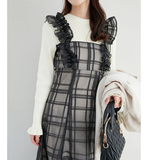 MAJESTICLEGON「ショルダーフリルドッキングワンピ」|ワンピース|