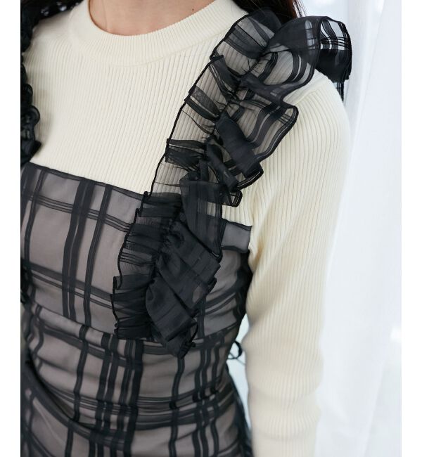 MAJESTICLEGON「ショルダーフリルドッキングワンピ」|ワンピース|