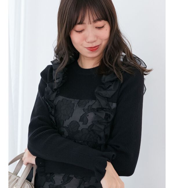 MAJESTICLEGON「ショルダーフリルドッキングワンピ」|ワンピース|