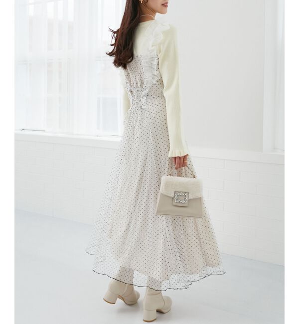 MAJESTICLEGON「ショルダーフリルドッキングワンピ」|ワンピース|