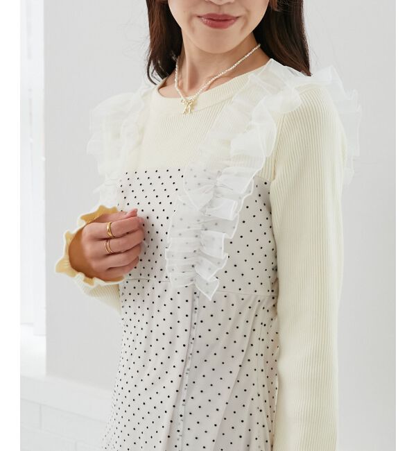 MAJESTICLEGON「ショルダーフリルドッキングワンピ」|ワンピース|