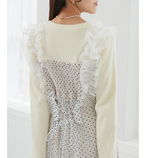 MAJESTICLEGON「ショルダーフリルドッキングワンピ」|ワンピース|