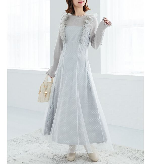 MAJESTICLEGON「ショルダーフリルドッキングワンピ」|ワンピース|