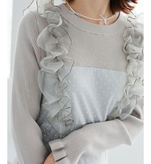 MAJESTICLEGON「ショルダーフリルドッキングワンピ」|ワンピース|