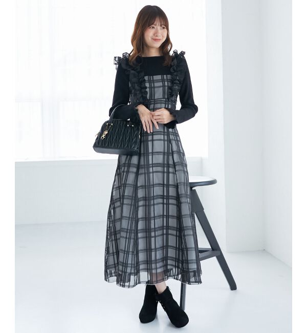 MAJESTICLEGON「ショルダーフリルドッキングワンピ」|ワンピース|