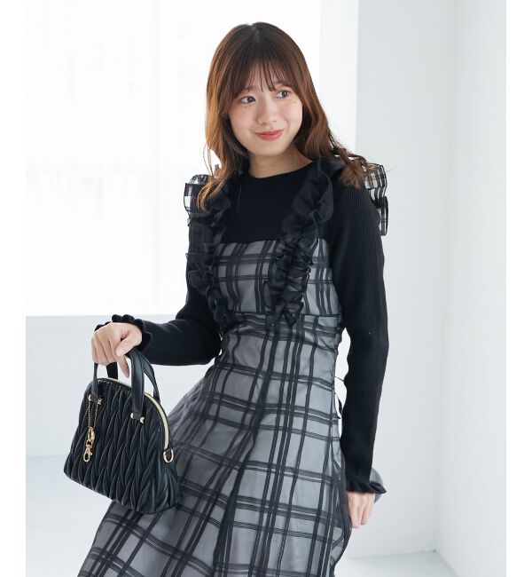 MAJESTICLEGON「ショルダーフリルドッキングワンピ」|ワンピース|