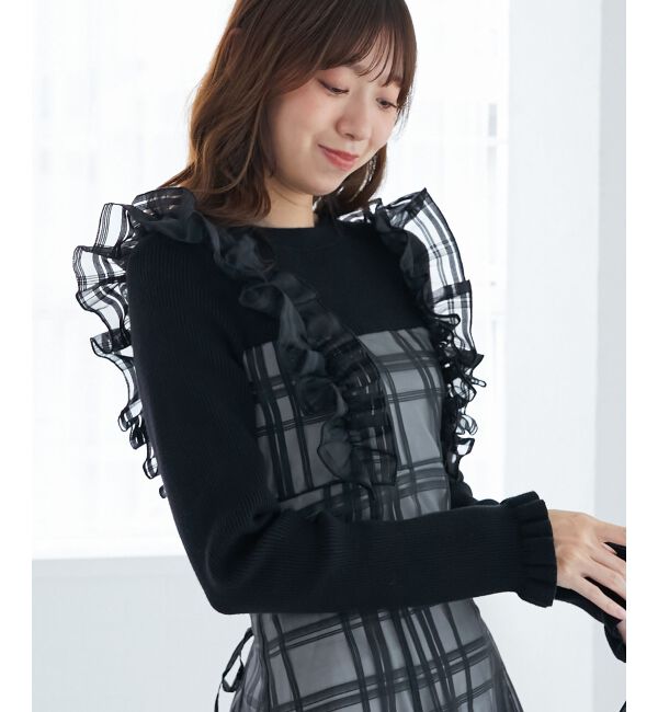 MAJESTICLEGON「ショルダーフリルドッキングワンピ」|ワンピース|