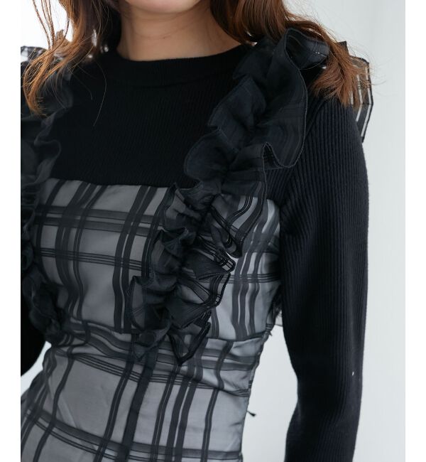 MAJESTICLEGON「ショルダーフリルドッキングワンピ」|ワンピース|