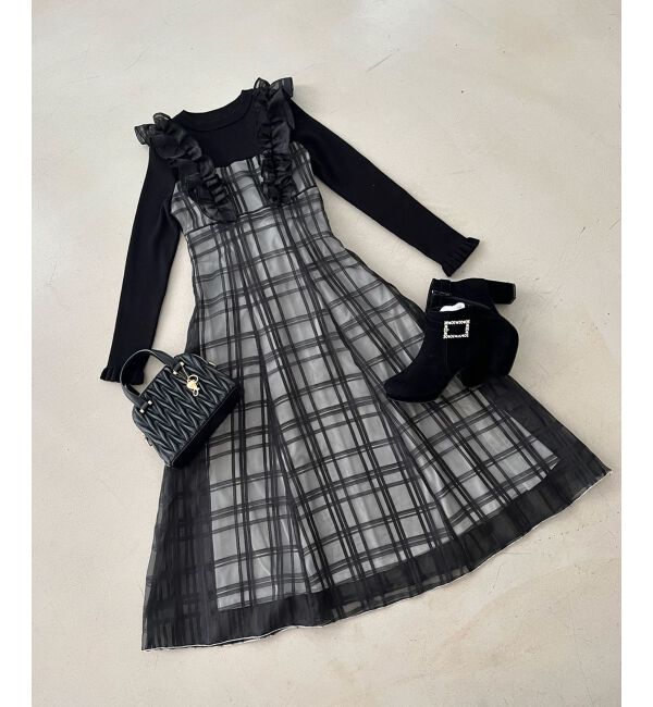 MAJESTICLEGON「ショルダーフリルドッキングワンピ」|ワンピース|