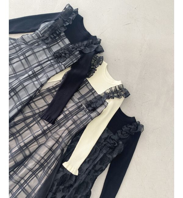 MAJESTICLEGON「ショルダーフリルドッキングワンピ」|ワンピース|