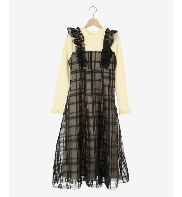 MAJESTICLEGON「ショルダーフリルドッキングワンピ」|ワンピース|