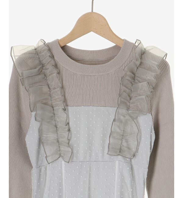 MAJESTICLEGON「ショルダーフリルドッキングワンピ」|ワンピース|