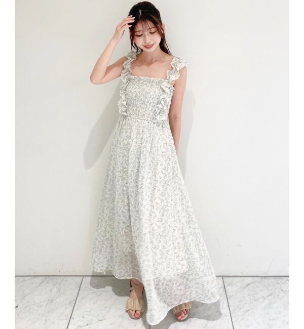  「フリルショルダーレースアップワンピ」|ワンピース|