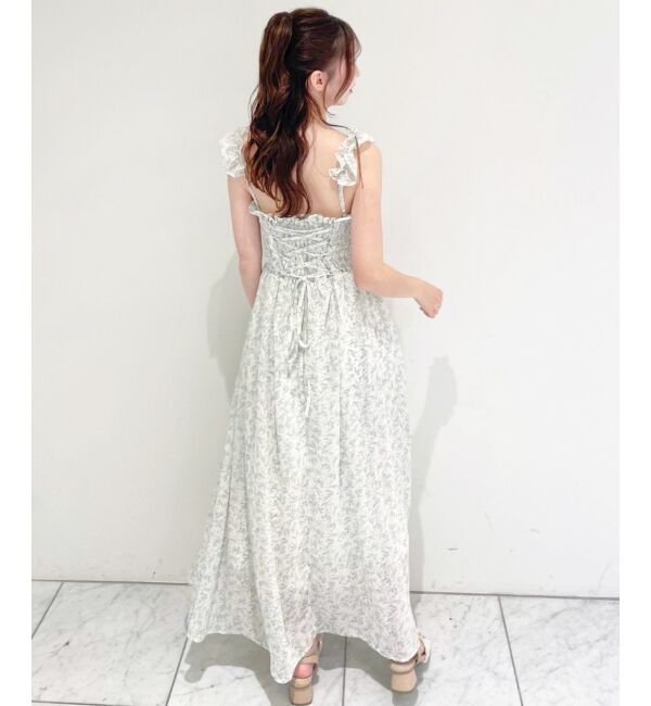  「フリルショルダーレースアップワンピ」|ワンピース|