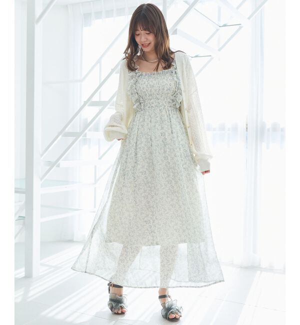  「フリルショルダーレースアップワンピ」|ワンピース|