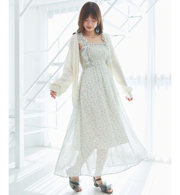  「フリルショルダーレースアップワンピ」|ワンピース|