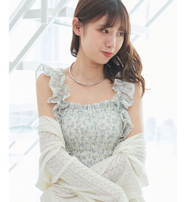  「フリルショルダーレースアップワンピ」|ワンピース|