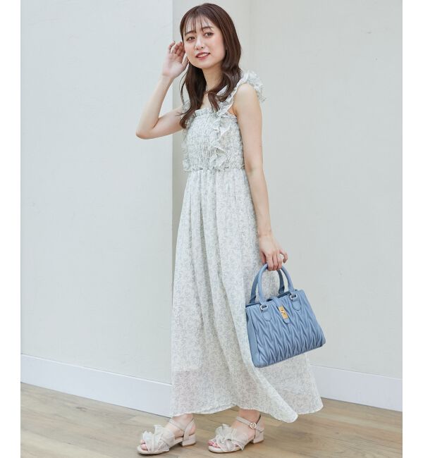  「フリルショルダーレースアップワンピ」|ワンピース|