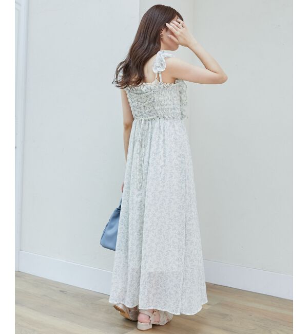  「フリルショルダーレースアップワンピ」|ワンピース|