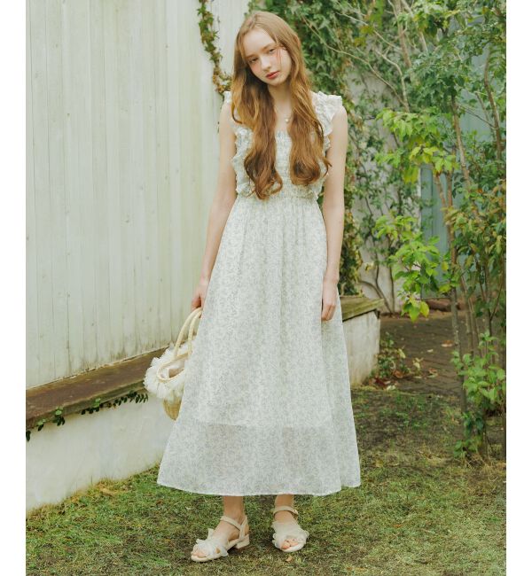  「フリルショルダーレースアップワンピ」|ワンピース|