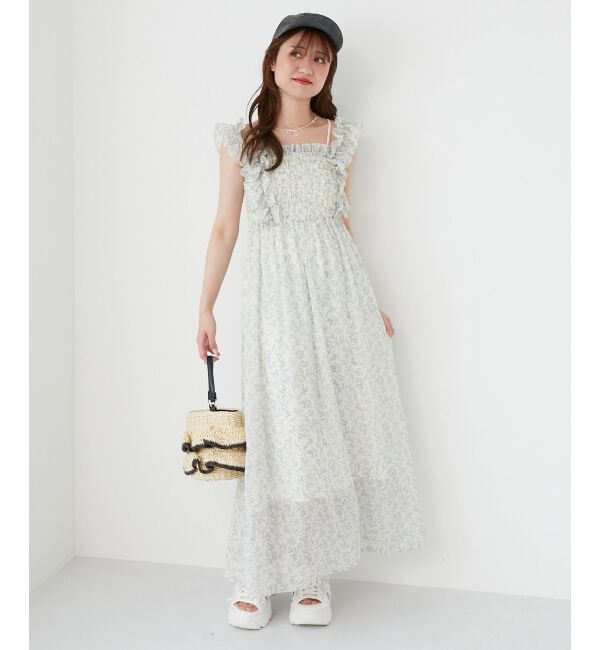  「フリルショルダーレースアップワンピ」|ワンピース|