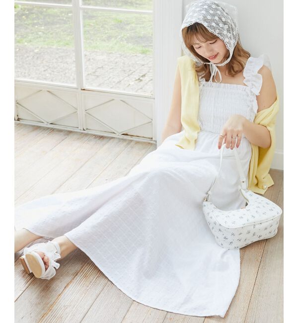  「フリルショルダーレースアップワンピ」|ワンピース|