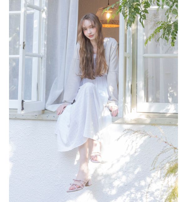  「フリルショルダーレースアップワンピ」|ワンピース|