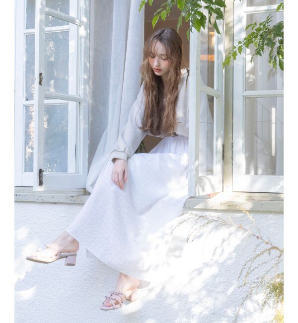  「フリルショルダーレースアップワンピ」|ワンピース|