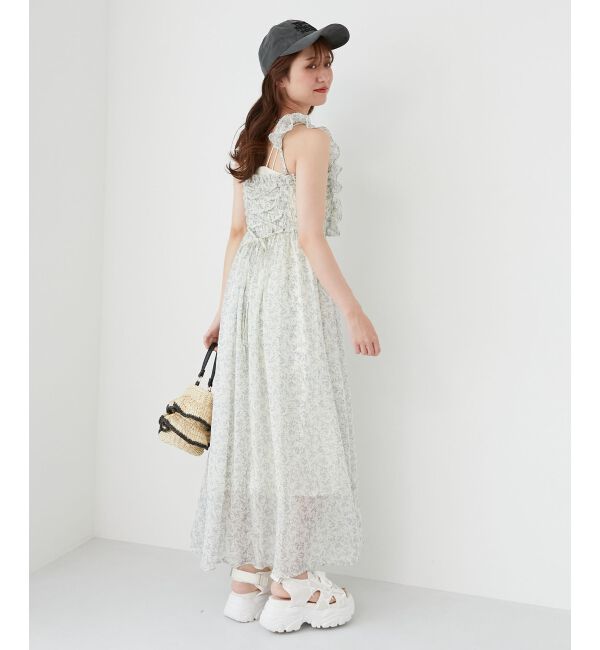 「フリルショルダーレースアップワンピ」|ワンピース|