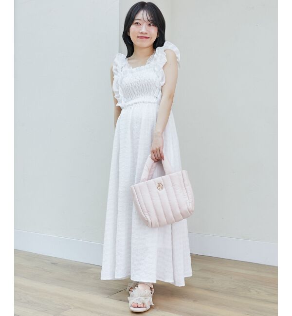  「フリルショルダーレースアップワンピ」|ワンピース|