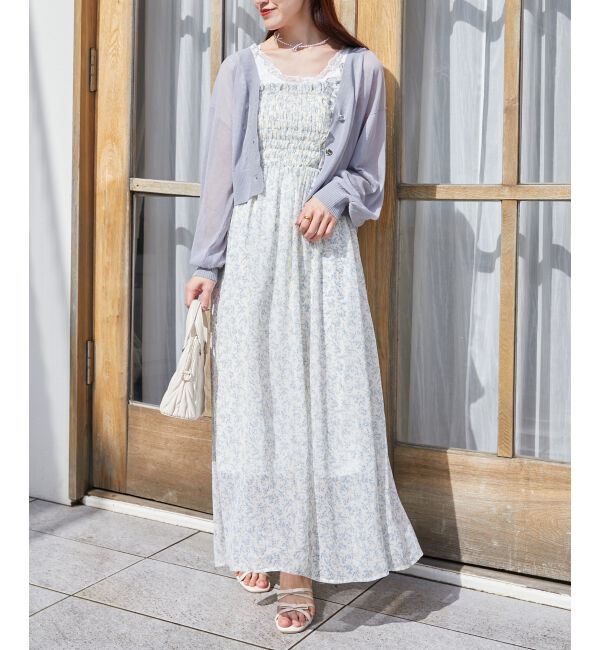  「フリルショルダーレースアップワンピ」|ワンピース|