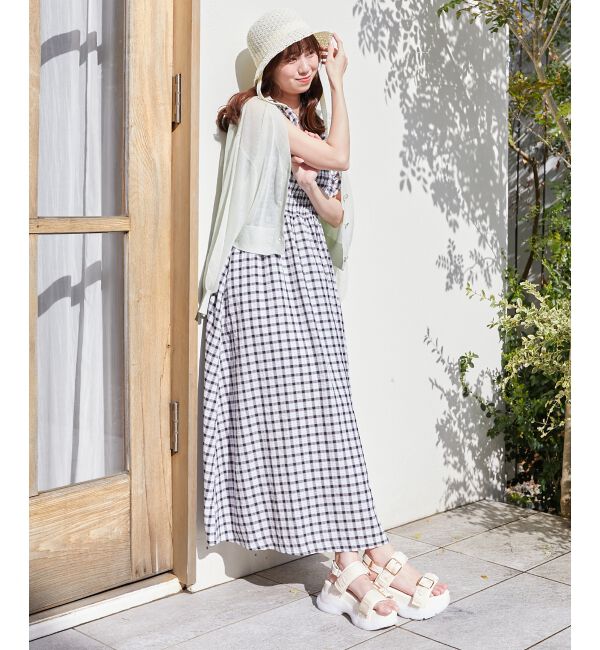  「フリルショルダーレースアップワンピ」|ワンピース|